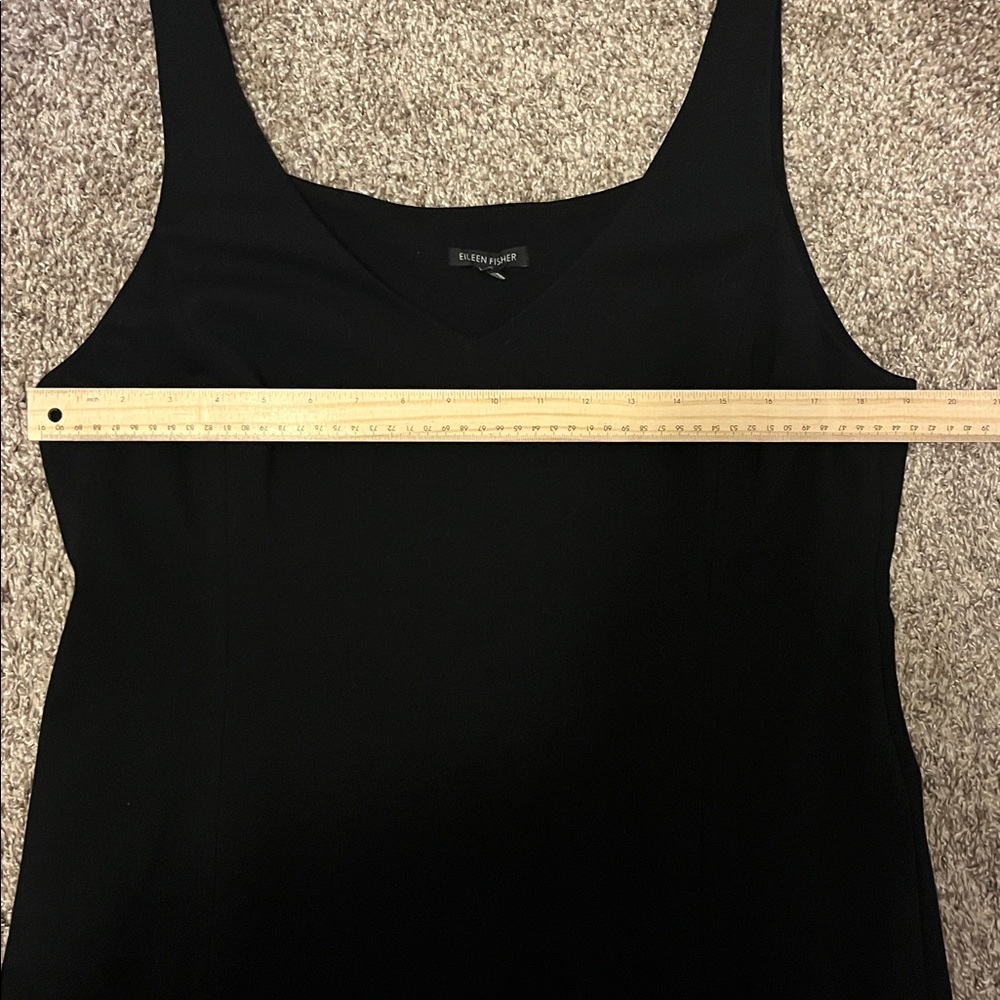 Eileen Fisher Black Sleeveless V-Neck Midi Dress size large - Picture 9 of 10
